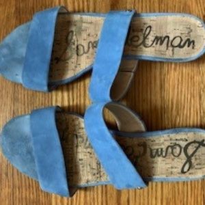 Sam Edelman light blue wedge slides size 11
